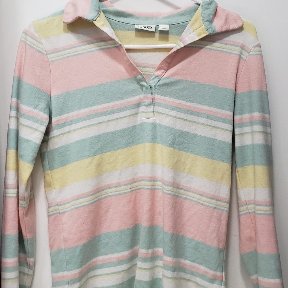 Striped Collared Long Sleeve